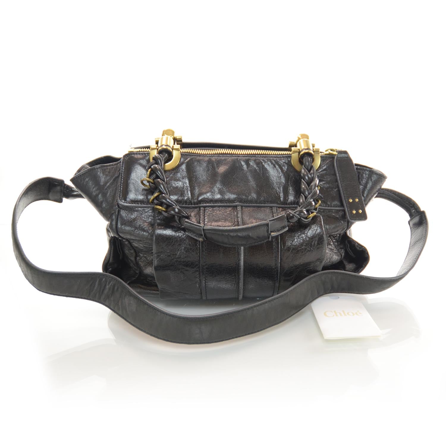 Chloe Leather Heloise Satchel Black 3 of 8