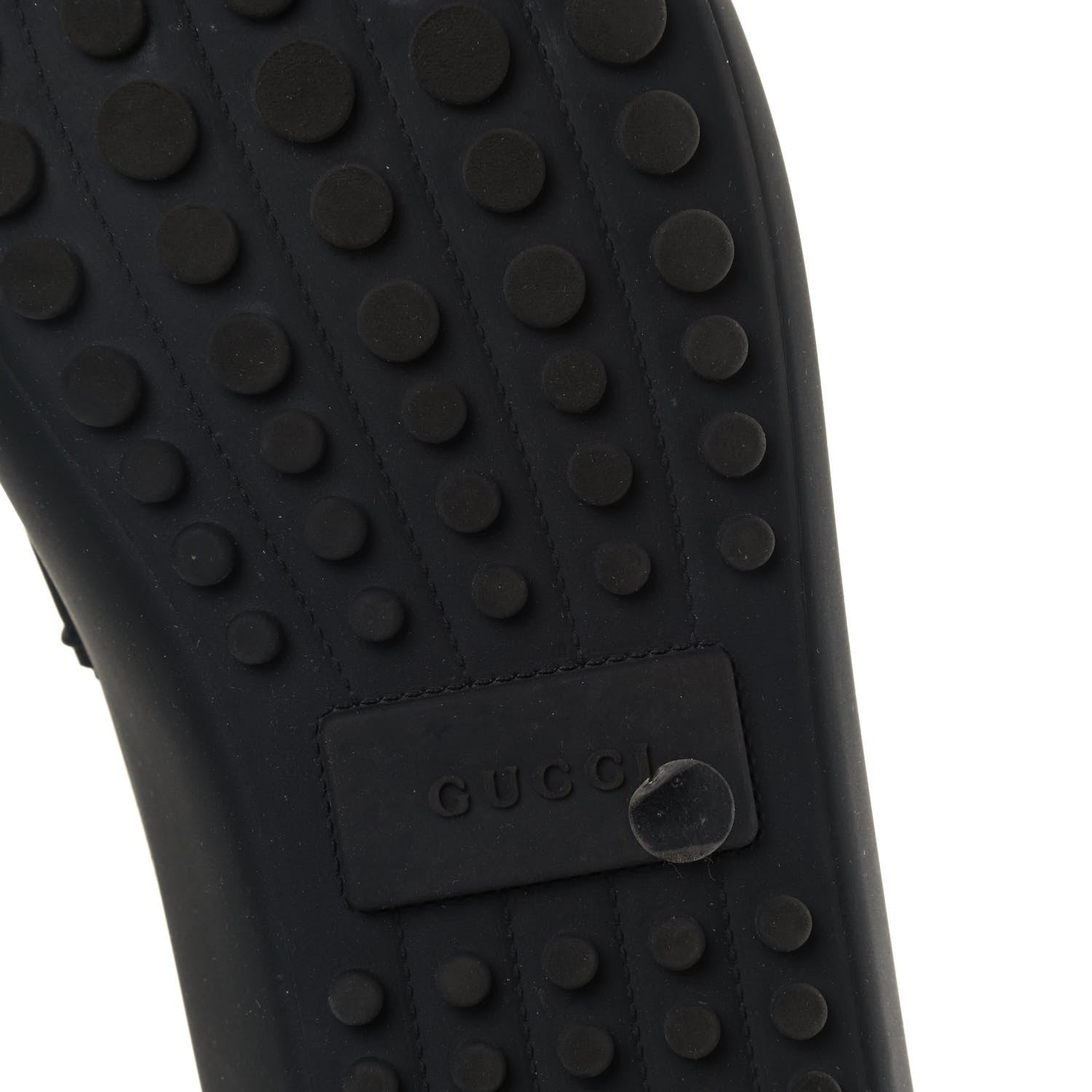 Gucci Rubber Mens Horsebit Driver Loafers 8 Black 6 of 6