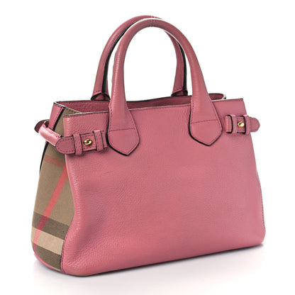 Burberry Derby Calfskin House Check Small Banner Tote Pink 3 of 10