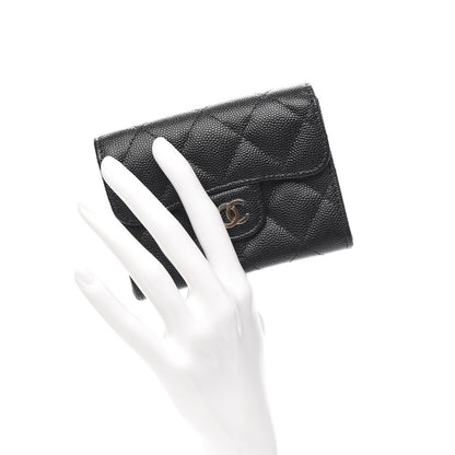 Chanel Caviar Quilted Flap Card Holder Wallet Black 2 of 9