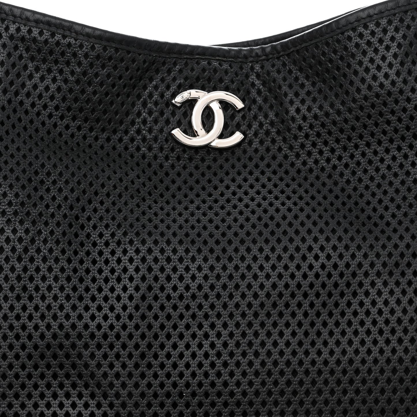 Calfskin Perforated Up In The Air Tote Black