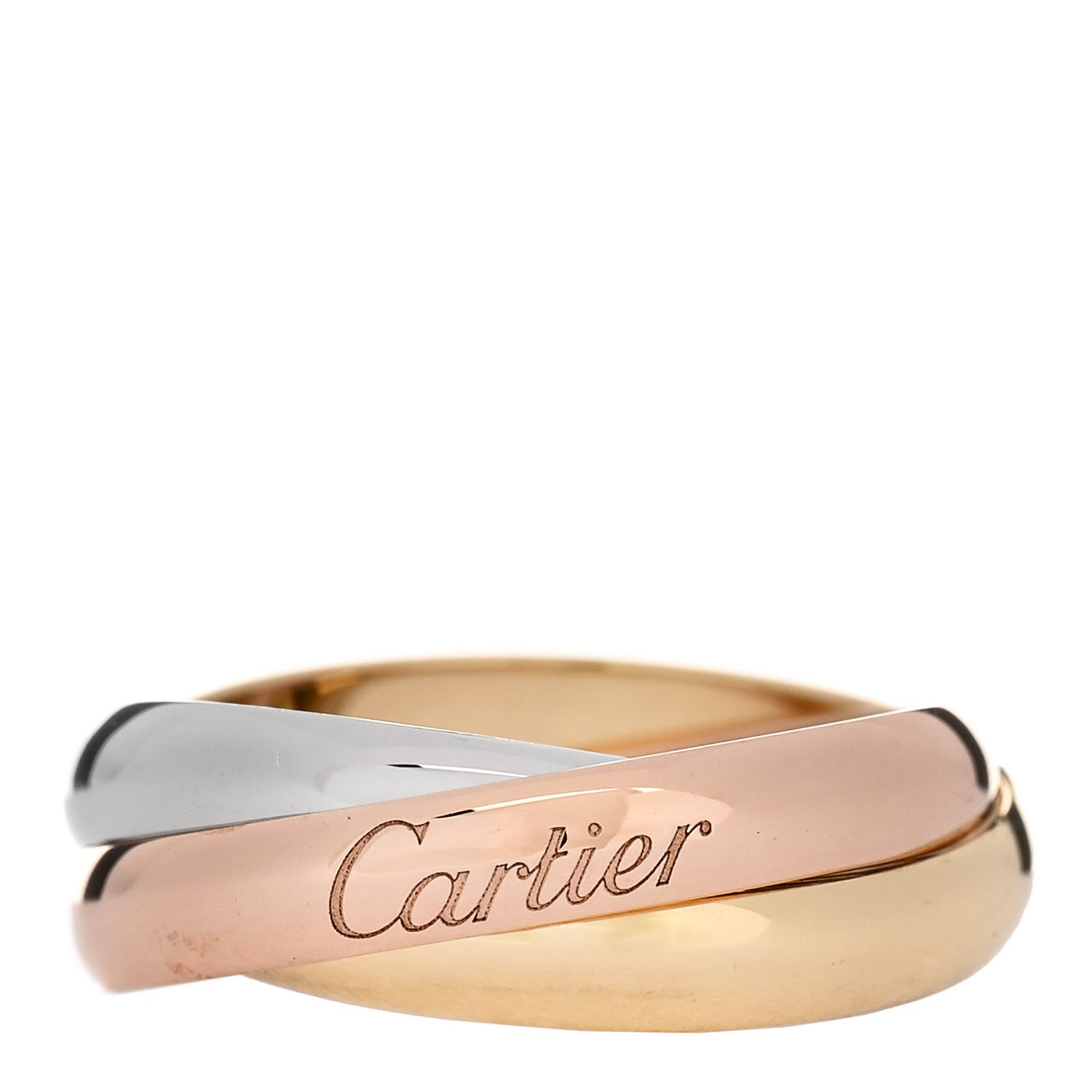 Cartier 18K Pink Yellow White Gold Classic Trinity Ring 47 4 1 of 5