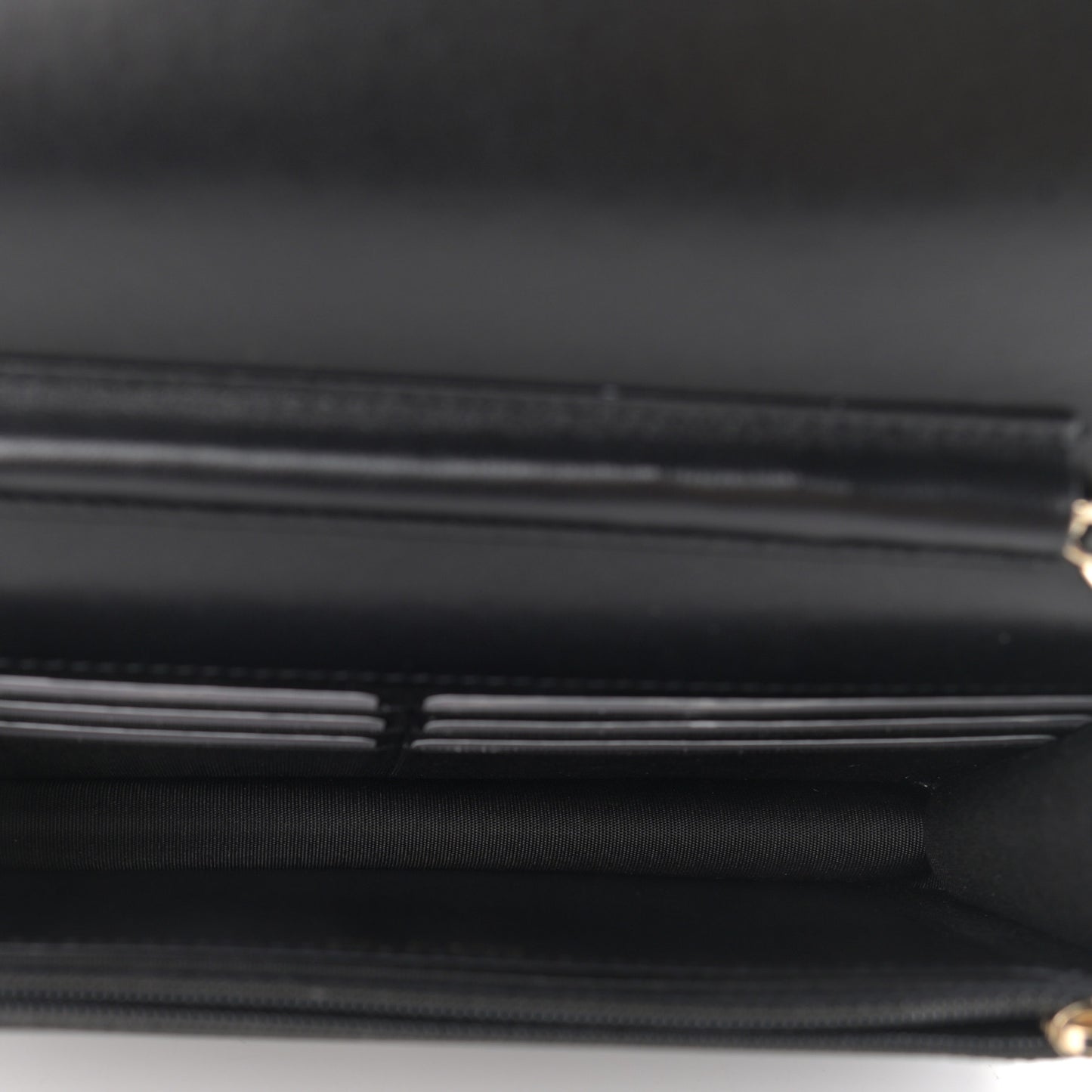 Lambskin Quilted CC Wallet On Chain WOC Black