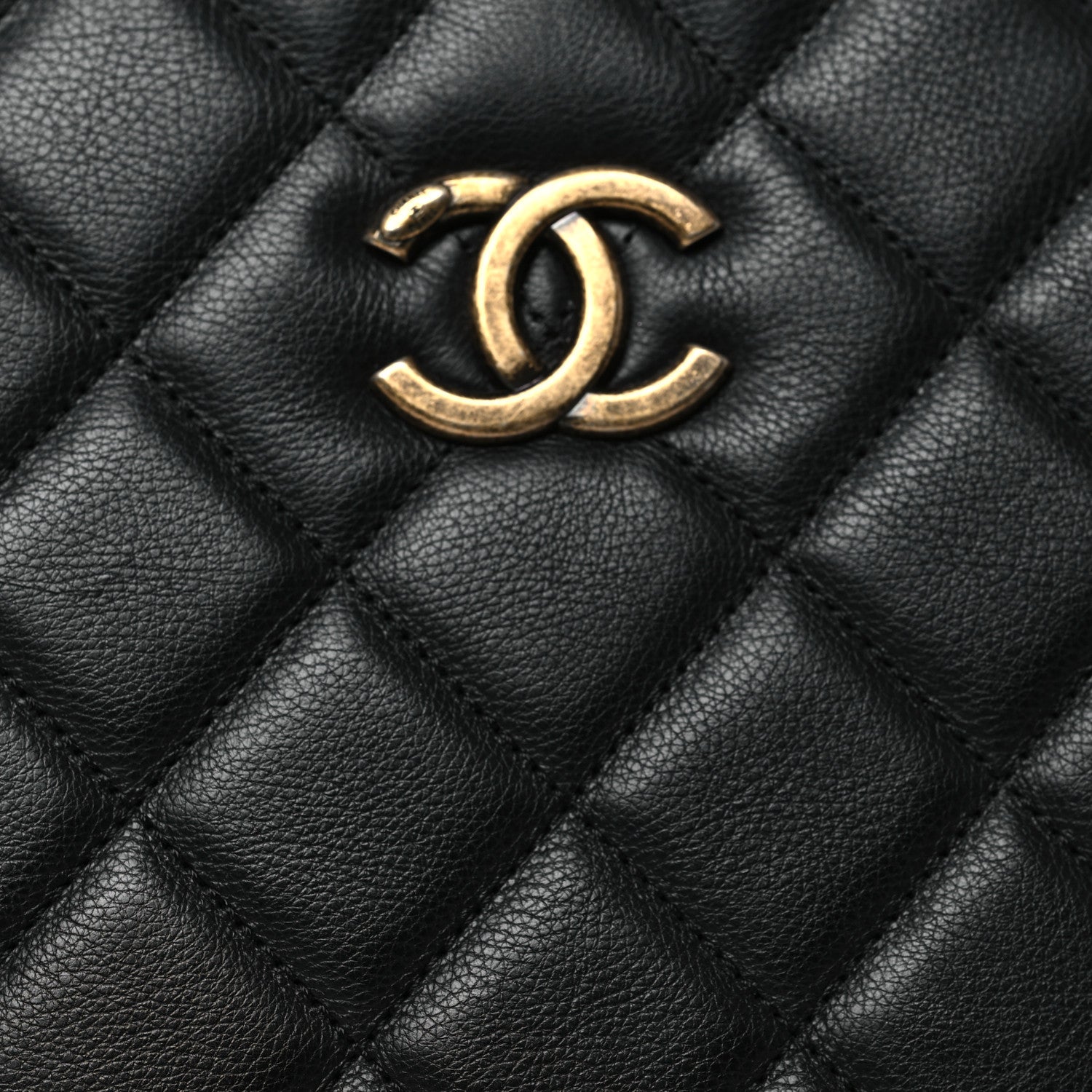 Chanel Calfskin Quilted Small CC Crown Tote Black 8 of 13