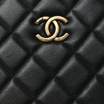 Chanel Calfskin Quilted Small CC Crown Tote Black 8 of 13