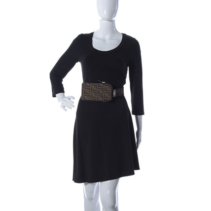 Fendi Fabric Jacquard FF 1974 Cell Pocket Strap You Tobacco Moro Black 3 of 11