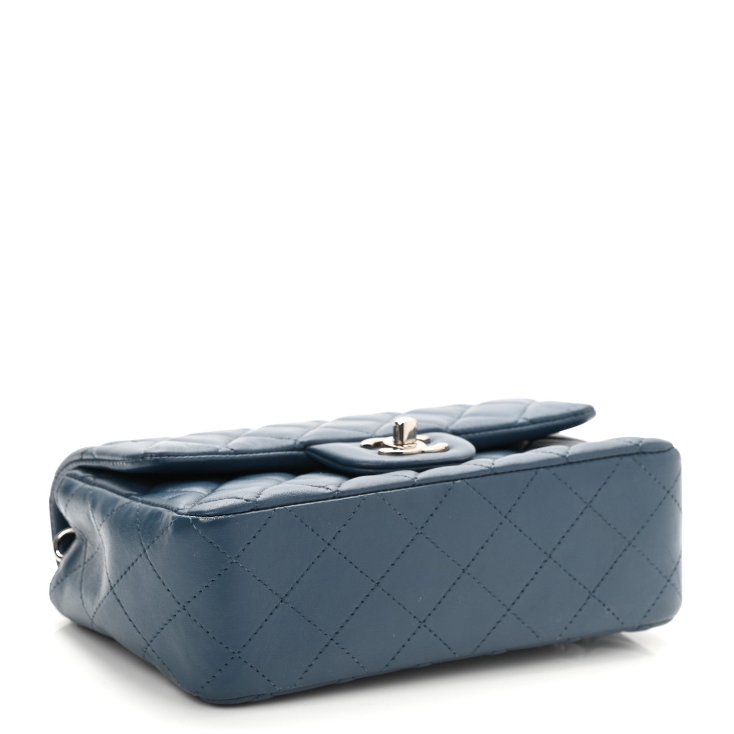 Chanel Lambskin Quilted Mini Rectangular Flap Blue 3 of 10