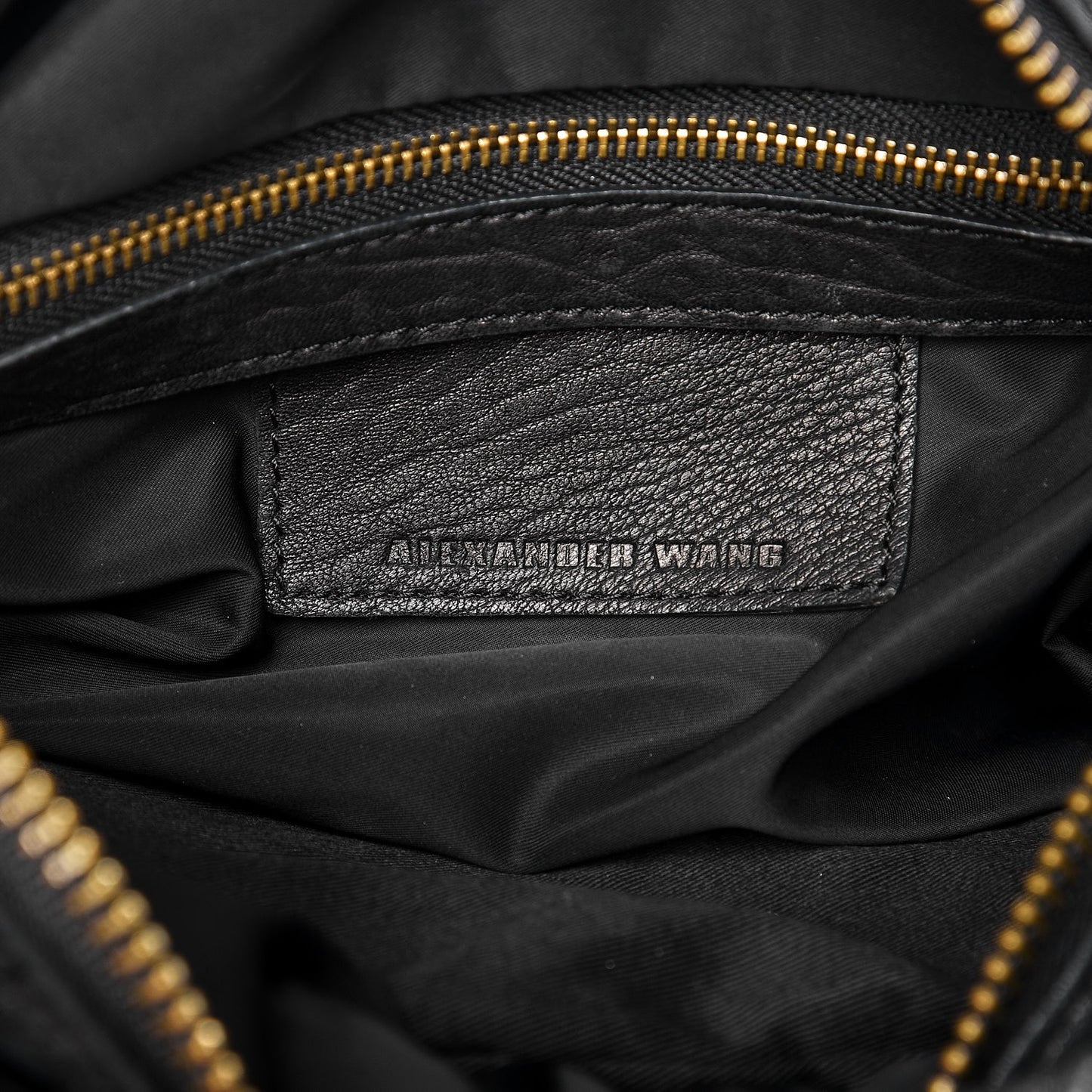 Pebbled Lambskin Rocco Black Gold Hardware