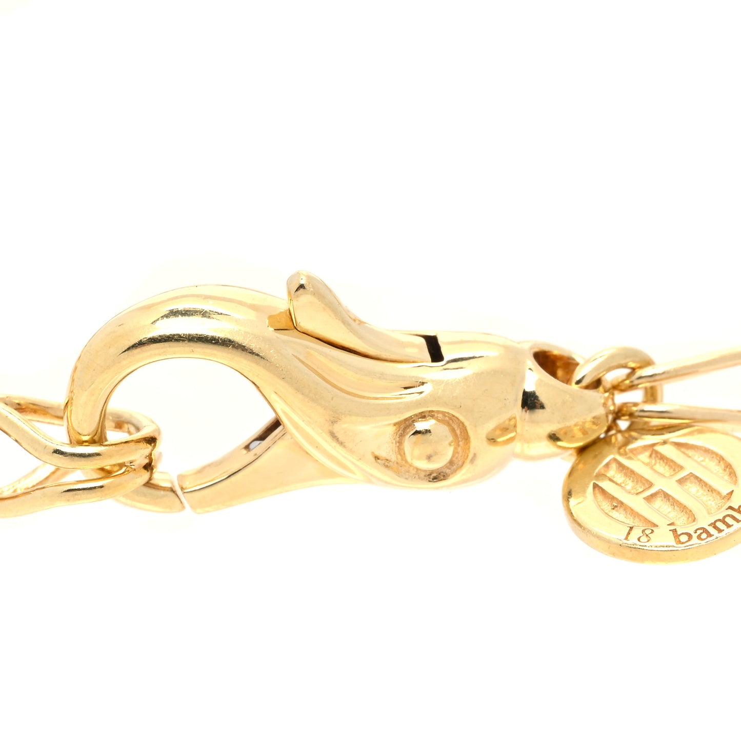 18 Karat Yellow Gold Bamboo Graduated Link Bracelet