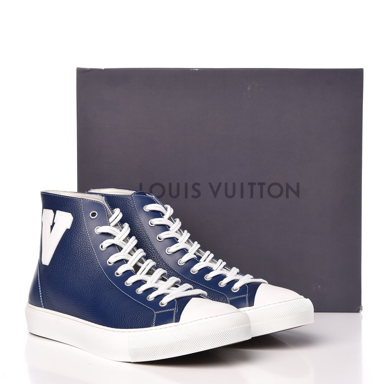 Louis Vuitton Calfskin Tattoo Sneaker Boots 9 Blue 9 of 9