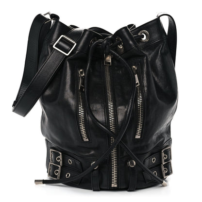 Saint Laurent Calfskin Medium Rider Bucket Bag Black 1 of 14