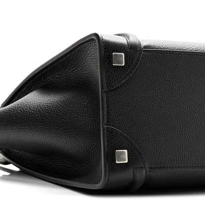 Celine Drummed Calfskin Micro Luggage Black 9 of 10