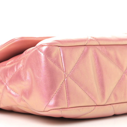 Chanel Iridescent Calfskin Quilted Large Chanel 19 Flap Pink 5 of 9