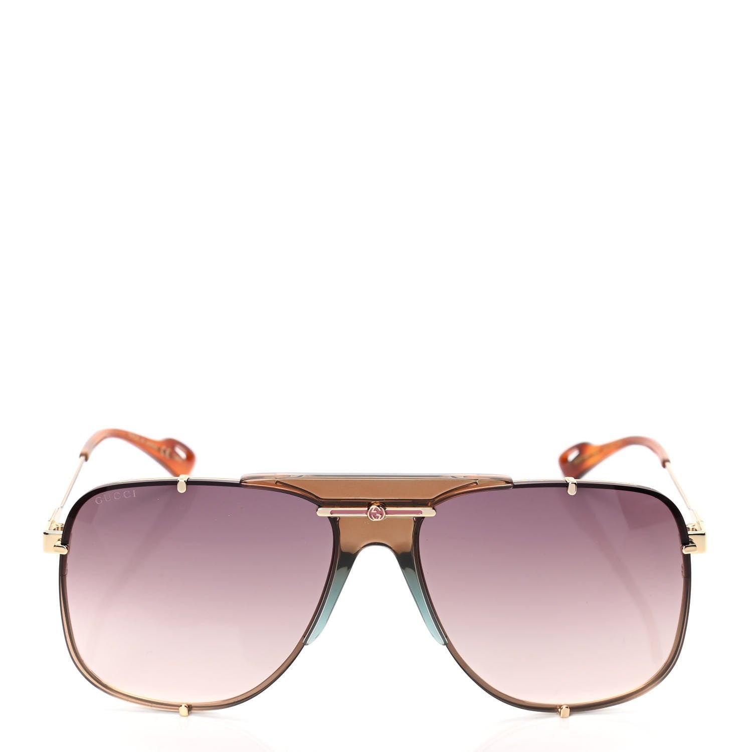 Gucci Metal Square Frame Sunglasses GG0739S Brown 2 of 5