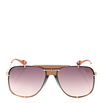 Gucci Metal Square Frame Sunglasses GG0739S Brown 2 of 5