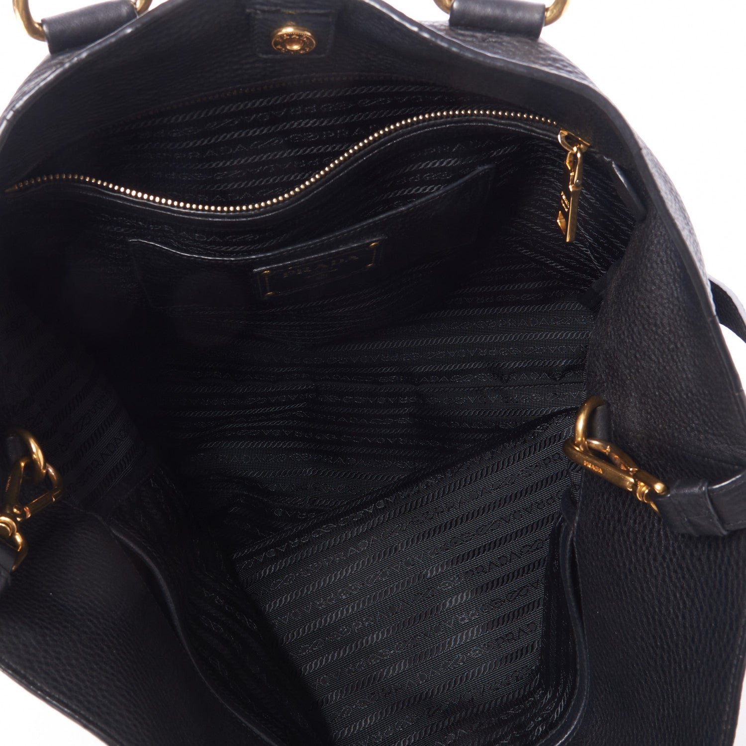 Prada Vitello Daino Tote Black 4 of 8
