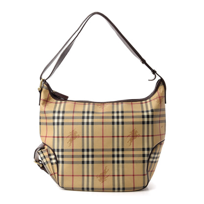 Burberry Haymarket Check Hobo Chocolate 1 of 12