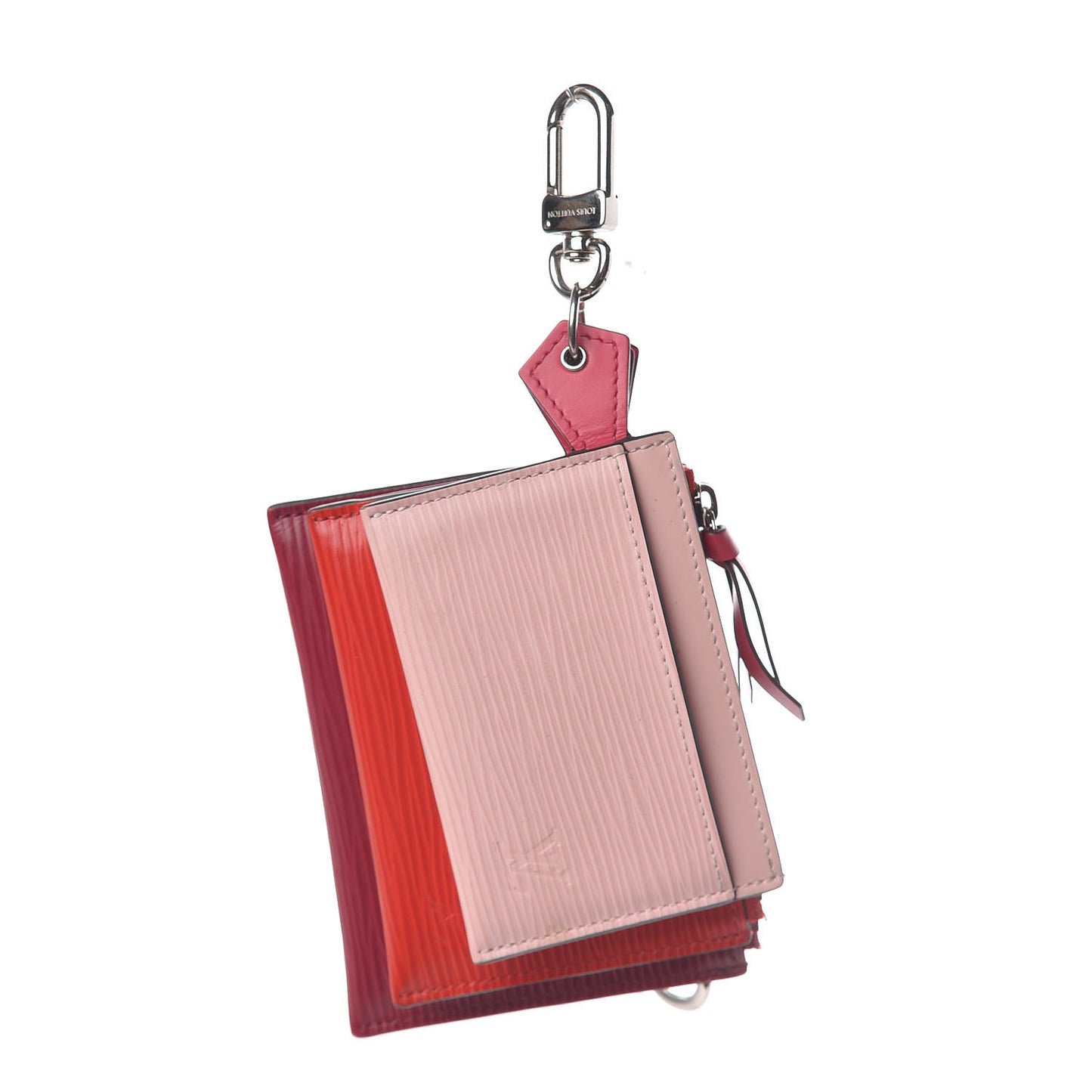 Epi Trio Card Case Wallet Rose Ballerine Rouge Fuchsia