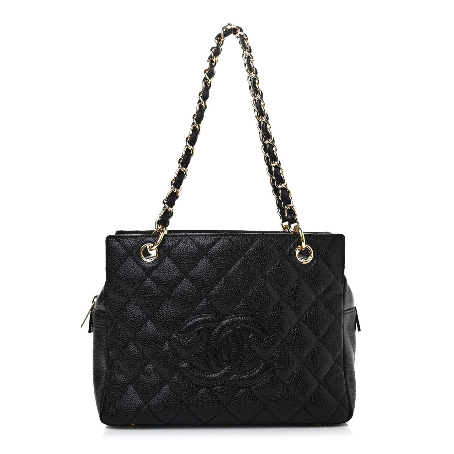 Caviar Quilted Petit Timeless Tote PTT Black