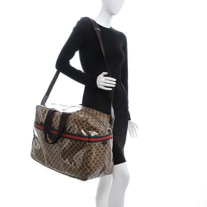 Gucci Crystal Monogram Web Large Carry On Duffle Bag Brown 2 of 7