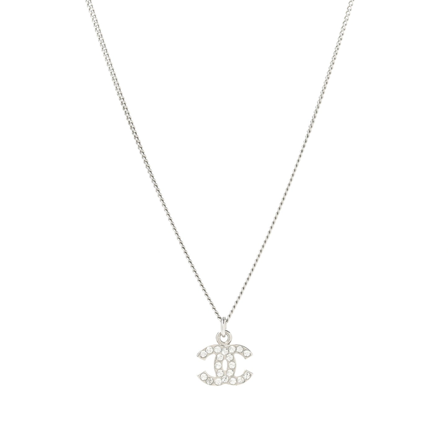 Crystal Timeless CC Necklace Silver