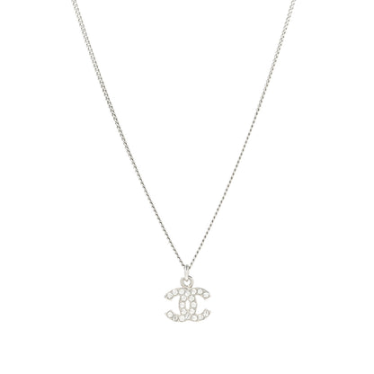 Chanel Crystal Timeless CC Necklace Silver 1 of 7