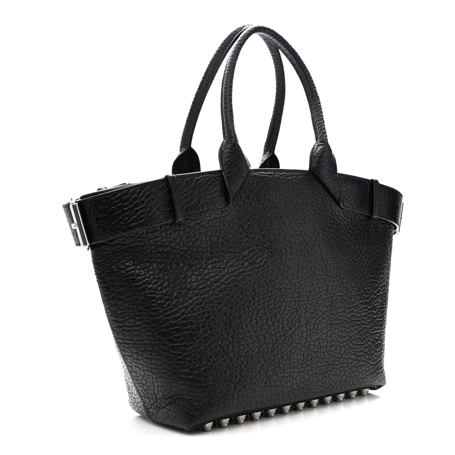Alexander Wang Pebbled Calfskin Rhett Large Tote Black Silver Hardware 3 of 10