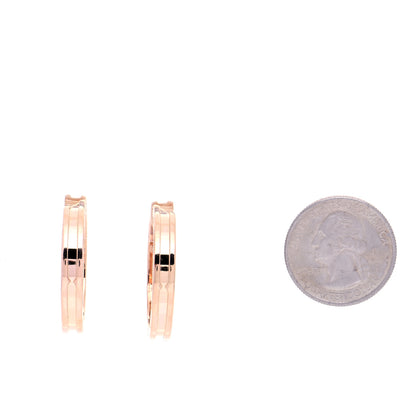 Bulgari 18K Rose Gold B.Zero1 Hoop Earrings 2 of 9