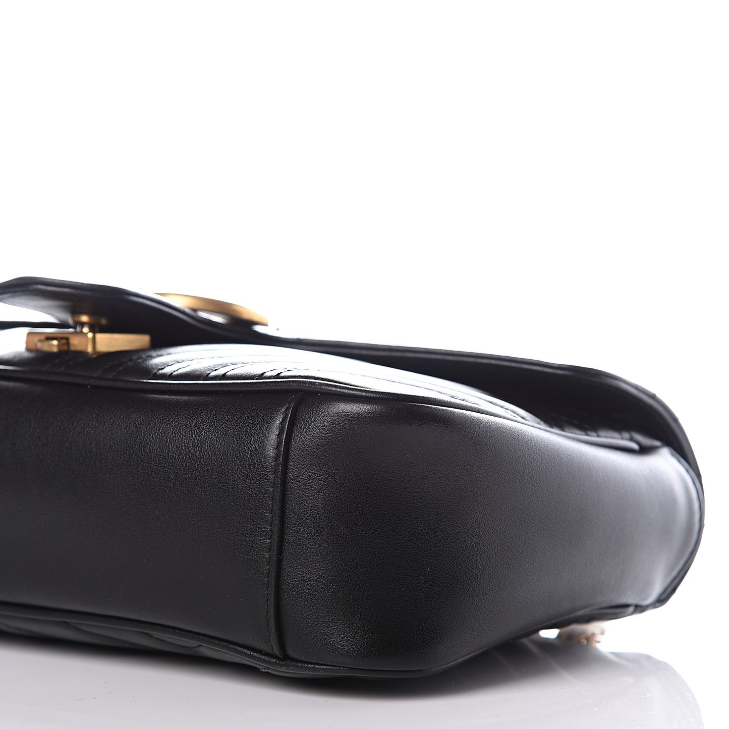 Calfskin Matelasse Small GG Marmont Shoulder Bag Black