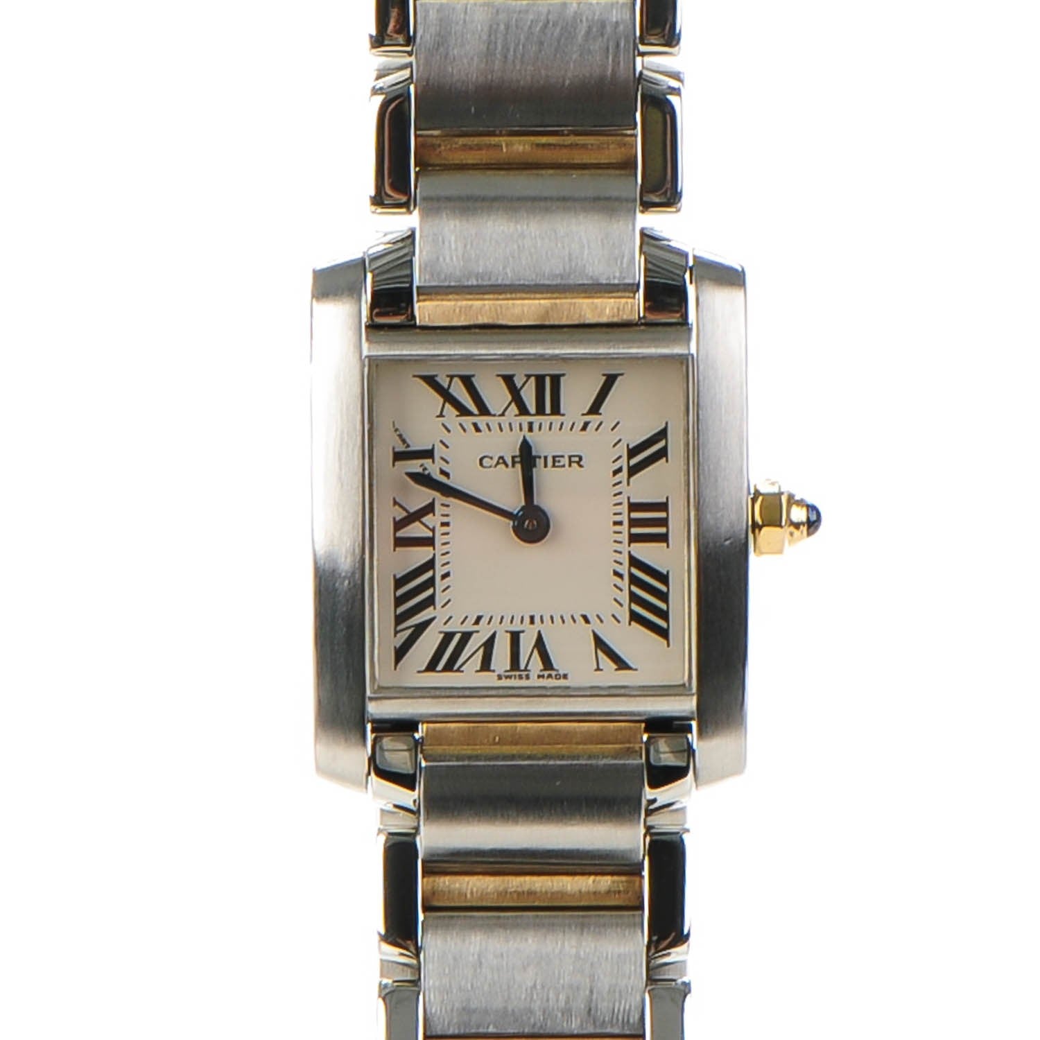Cartier Stainless Steel 18K Yellow Gold 20mm Tank Francaise Quartz Watch 1 of 8