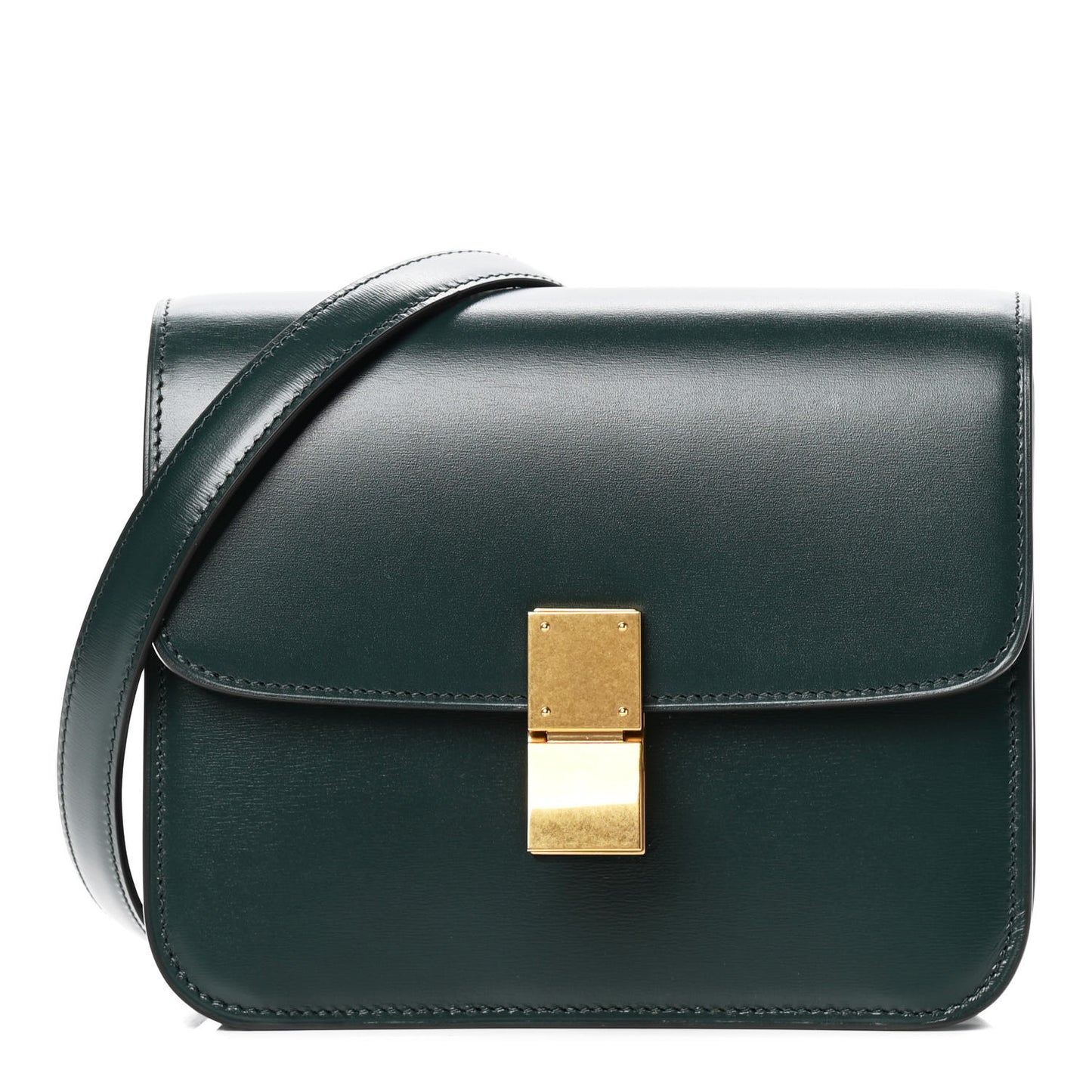 Box Calfskin Teen Classic Box Flap Bag Light Emerald