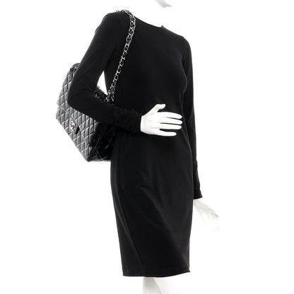 Chanel Patent Quilted Maxi Double Flap Black 3 of 8