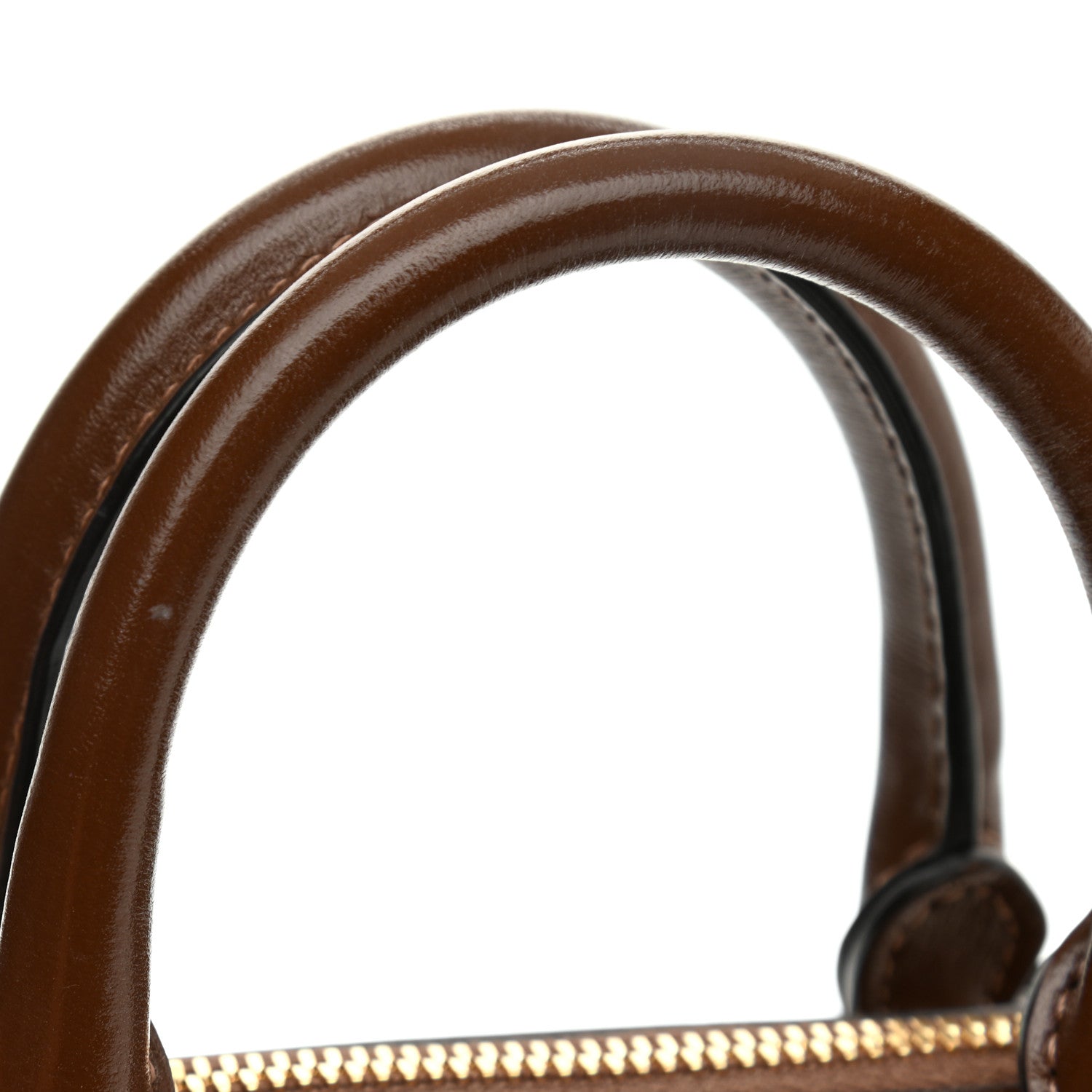 Gucci GG Supreme Monogram Azalea Calfskin Mini Horsebit 1955 Top Handle Bag Beige Ebony Brown Sugar 10 of 11