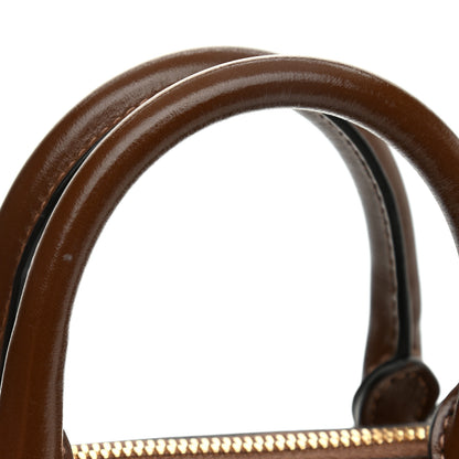Gucci GG Supreme Monogram Azalea Calfskin Mini Horsebit 1955 Top Handle Bag Beige Ebony Brown Sugar 10 of 11