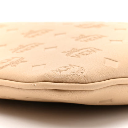 MCM Calfskin Ottomar Monogram Aren Crossbody Pouch Beige Croissant 10 of 11