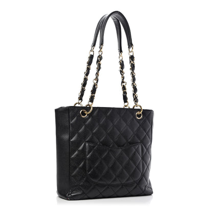 Chanel Caviar Quilted Petit Shopping Tote PST Black 3 of 9