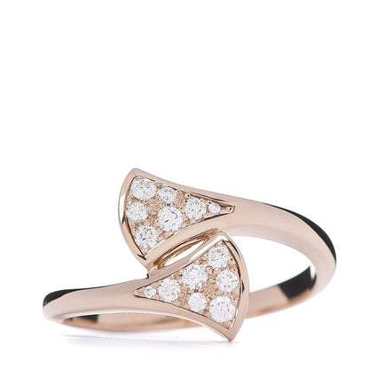 Bulgari 18K Rose Gold Diamond Divas' Dream Ring 55 7.25 1 of 7