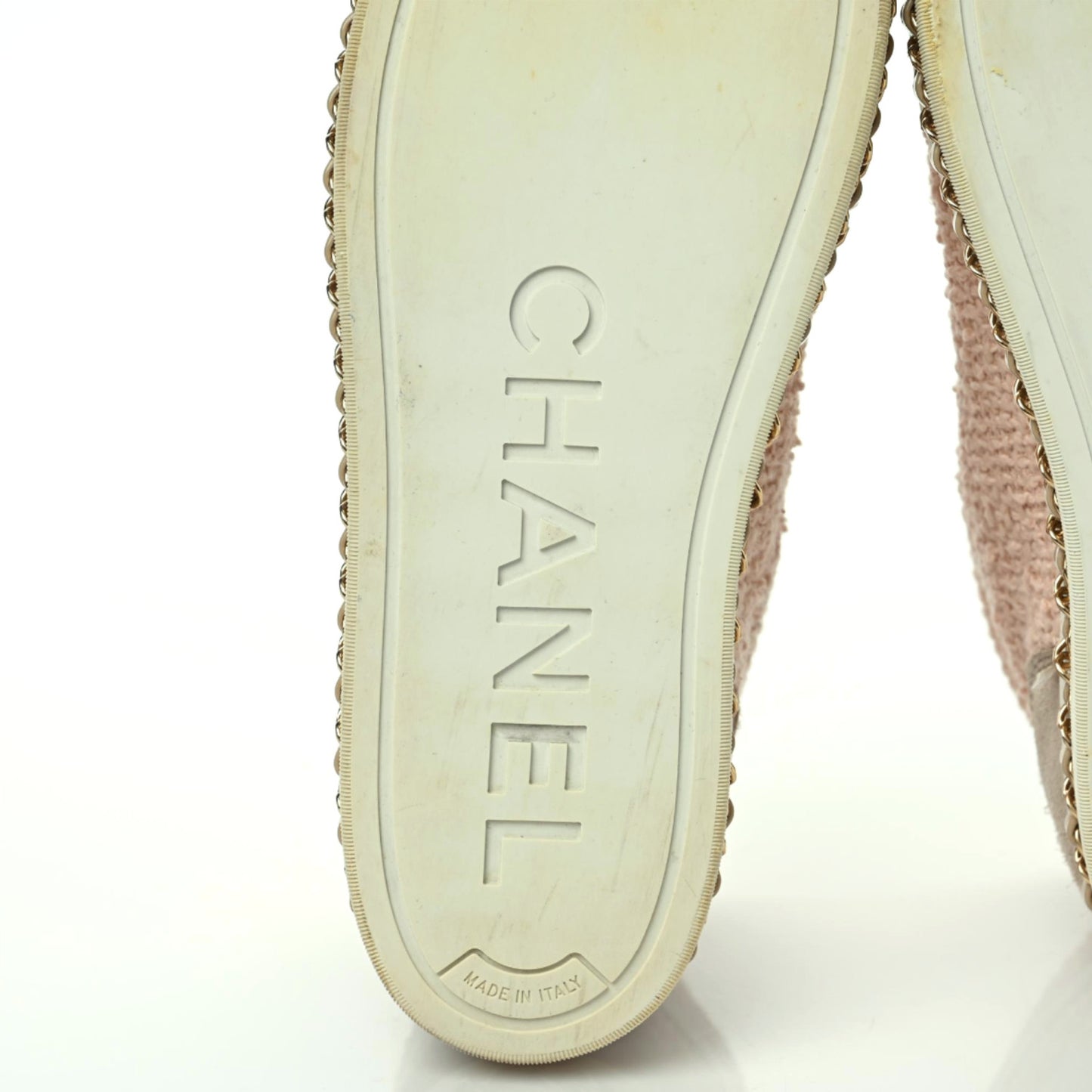 Tweed Suede Chain CC High Top Sneakers 40 Pink