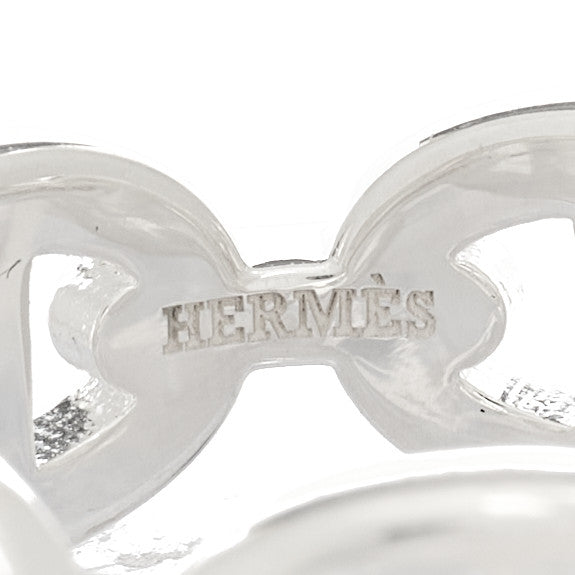 Hermes Sterling Silver PM Chaine d'Ancre Enchainee Band Ring 53 6.25 6 of 7
