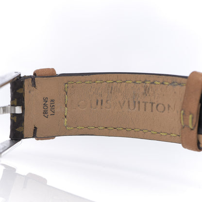 Louis Vuitton Stainless Steel Monogram 34mm Tambour Quartz Watch Brown 6 of 6