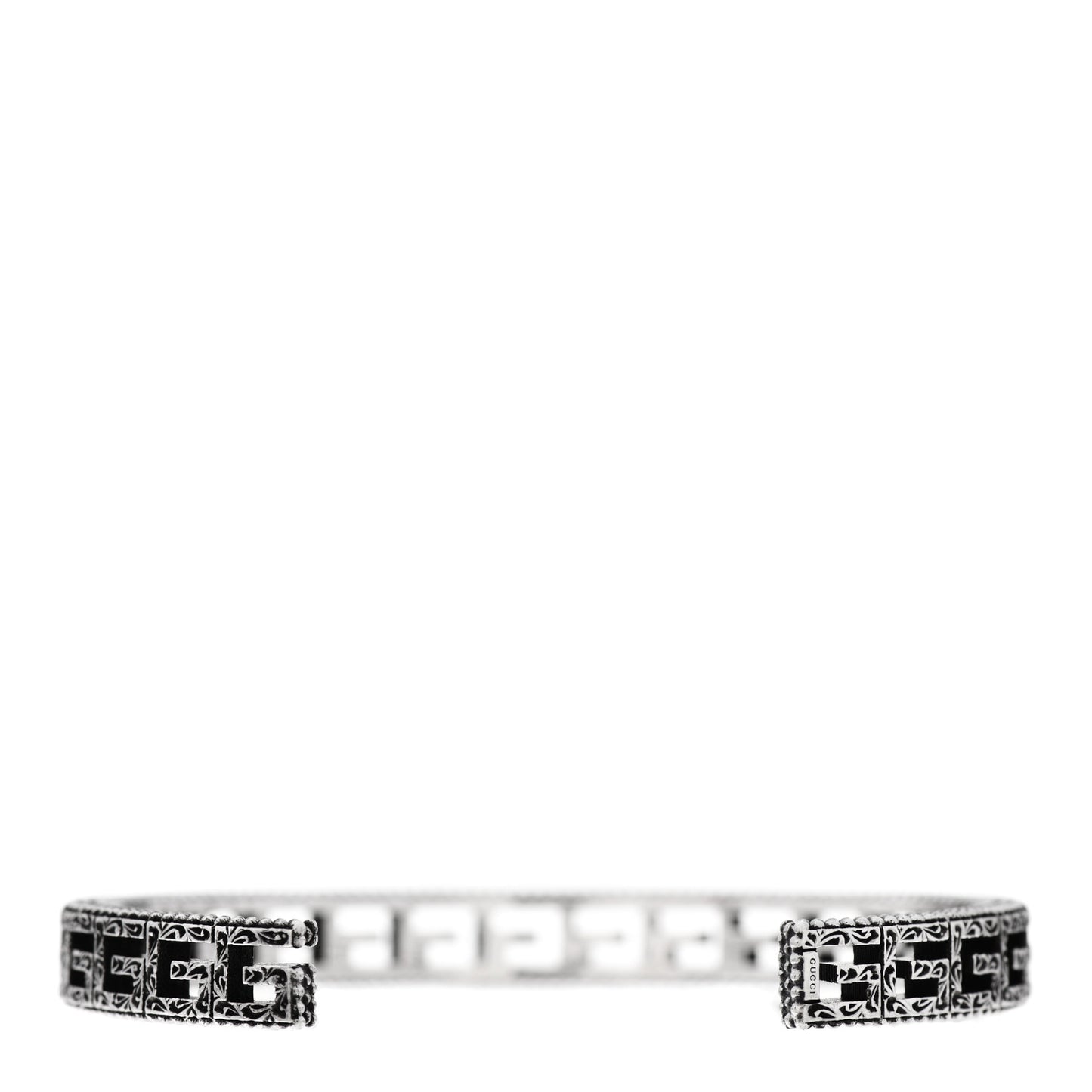 Sterling Silver Narrow Square G Motif Cuff Bracelet