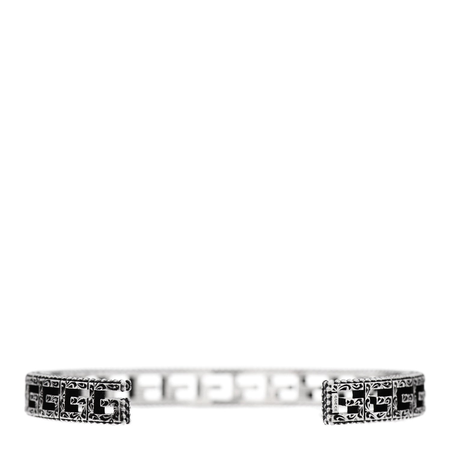 Gucci Sterling Silver Narrow Square G Motif Cuff Bracelet 2 of 5