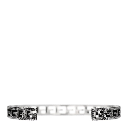 Gucci Sterling Silver Narrow Square G Motif Cuff Bracelet 2 of 5