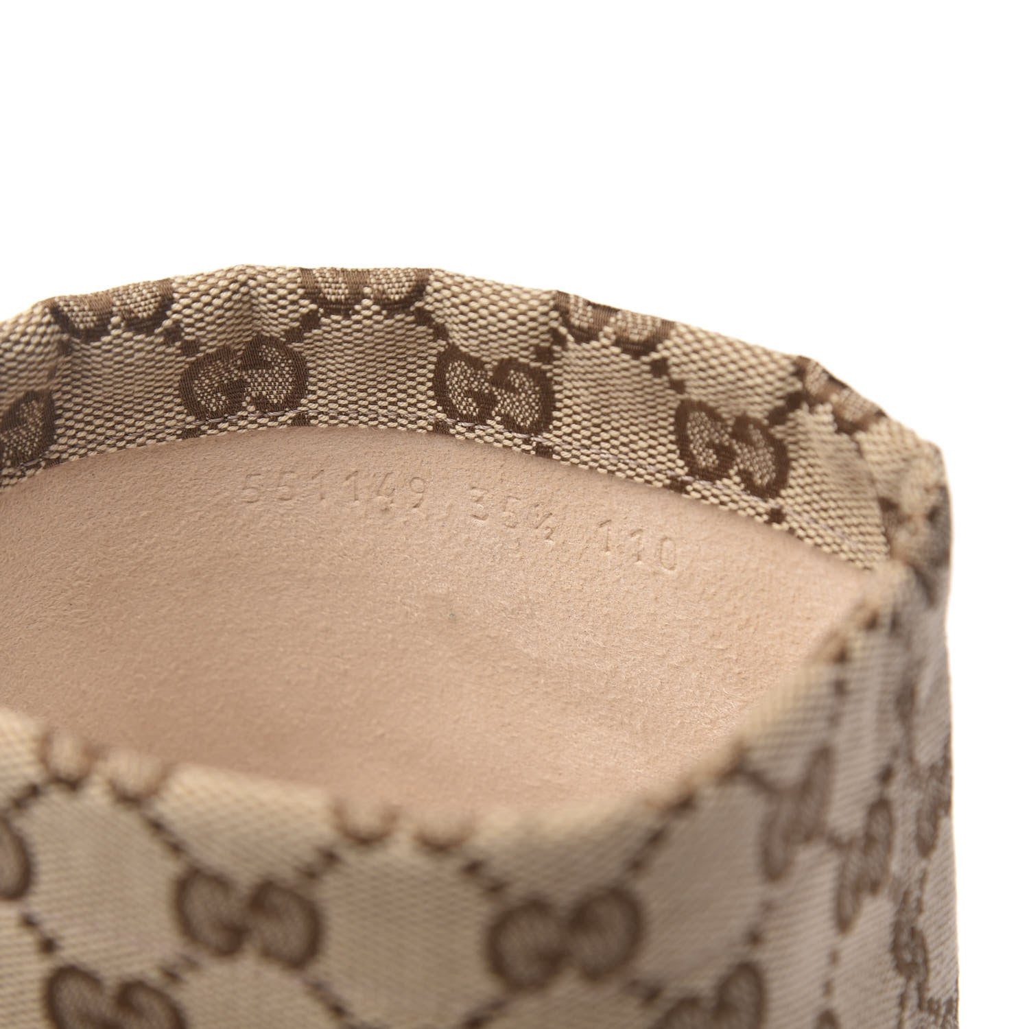 Gucci Monogram Malaga Kid Lisa Mid Heel Boots 35.5 Beige Ebony 7 of 8