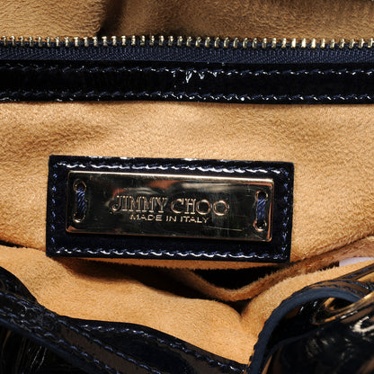 Jimmy Choo Patent Large Rosalie Satchel Navy 5 of 8