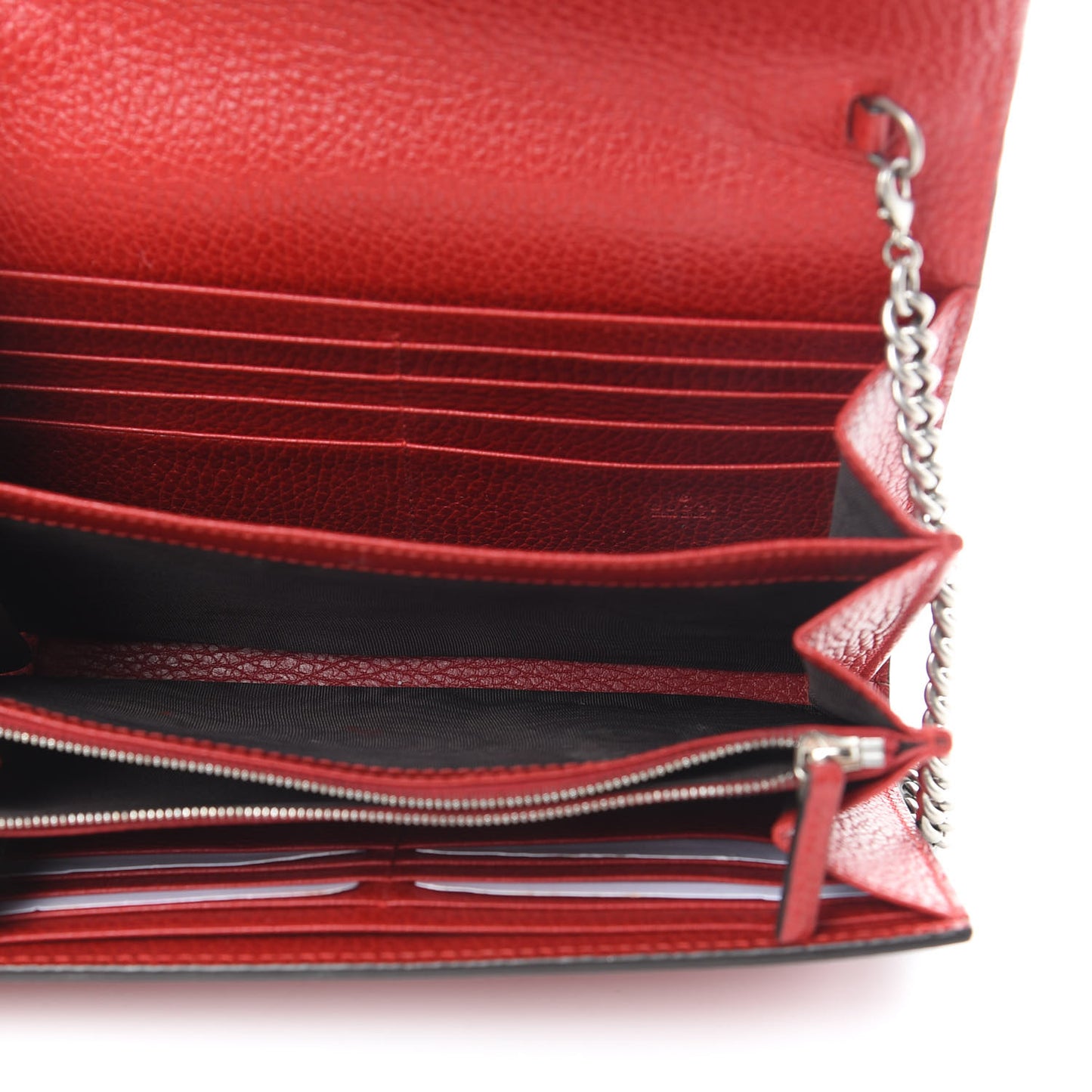Calfskin Mini Dionysus Chain Wallet Hibiscus Red