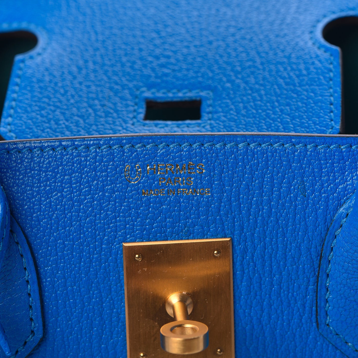 Chevre Mysore Horseshoe Birkin 30 Bleu Hydra Bleu Paon