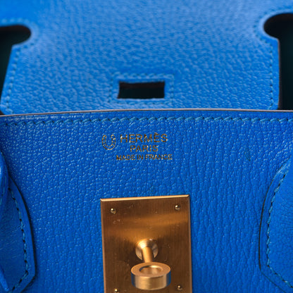 Hermes Chevre Mysore Horseshoe Birkin 30 Bleu Hydra Bleu Paon 8 of 34