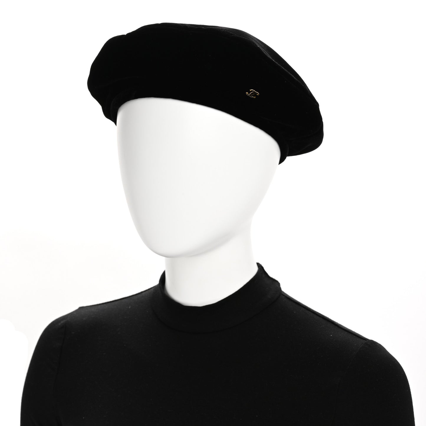 Velvet Beret Hat M Black