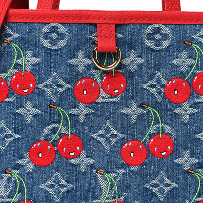 Louis Vuitton LV X TM Monogram Denim Cerises Neverfull Inside Out BB 9 of 11